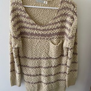 Chunky knit sequined pullover sweater